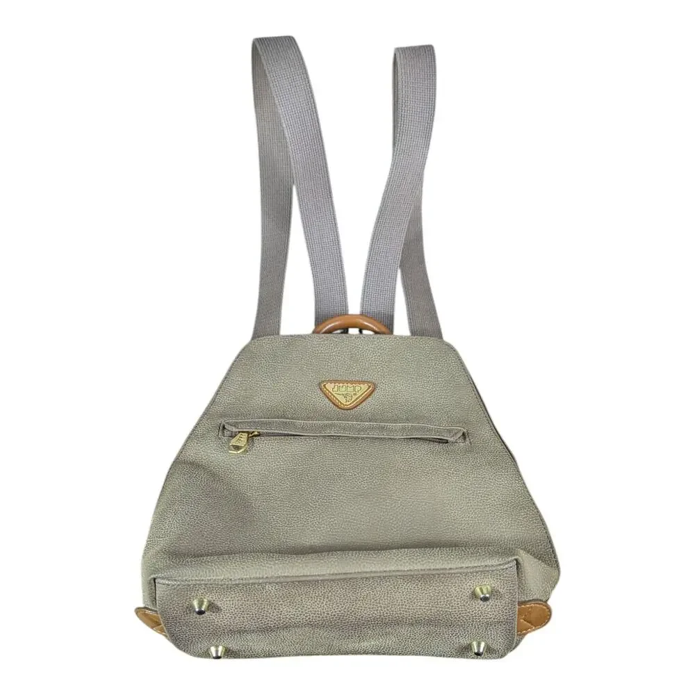 Jump For Boyt Olive Green Brown Backpack Purse Pebbled Case Travel Bag